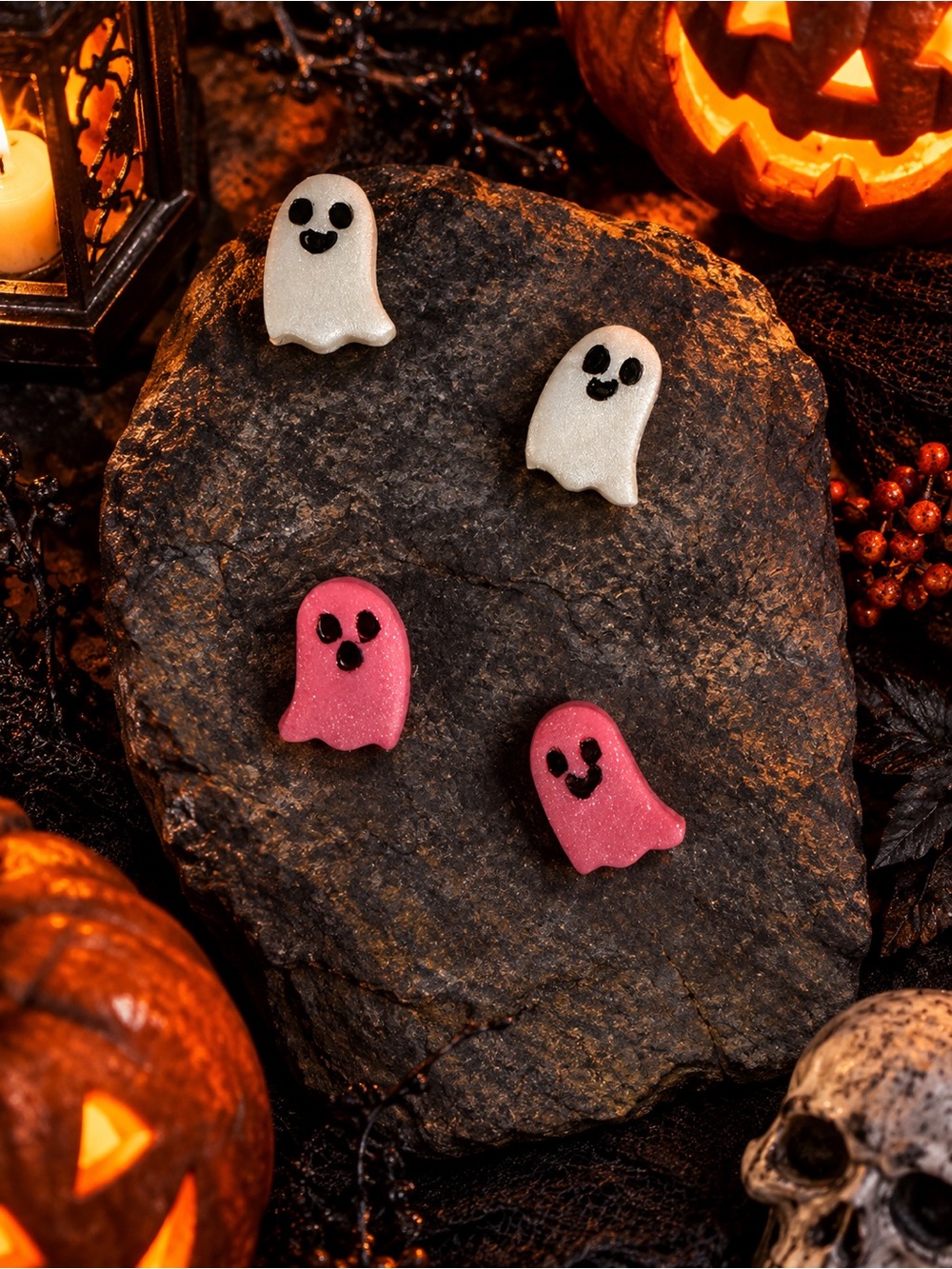 Ghost Handmade Polymer Clay Earrings